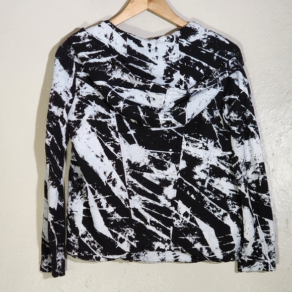 Helmet Lang Black and White Abstract Zip-Up Jacket - Picture 2 of 5